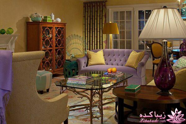 دکوراسیون رنگ زرد و بنفش 